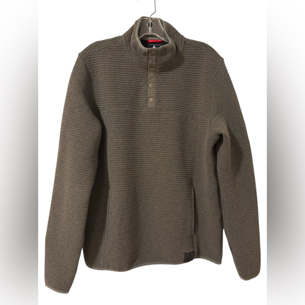 Gerry Men's Ottoman 1/4 Snap Olive Sweater Medium
